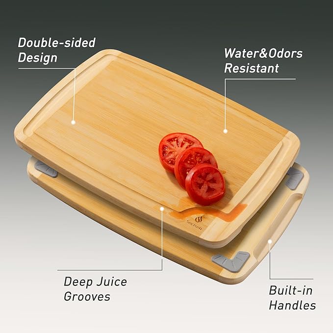 Bamboo Cutting Board Set Non Slip Feet Over Sink Brides Her Wedding Day Bridal - Image 5
