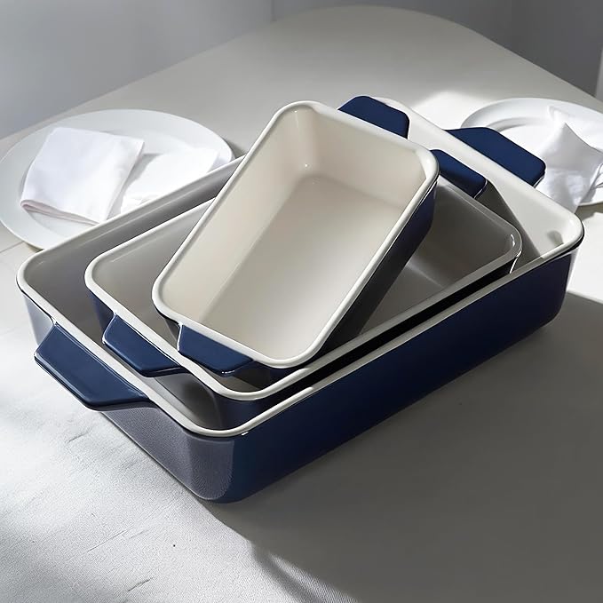 Kook Casserole Dish, Ceramic Baking Dish, Large Lasagna Pan Deep - Image 3