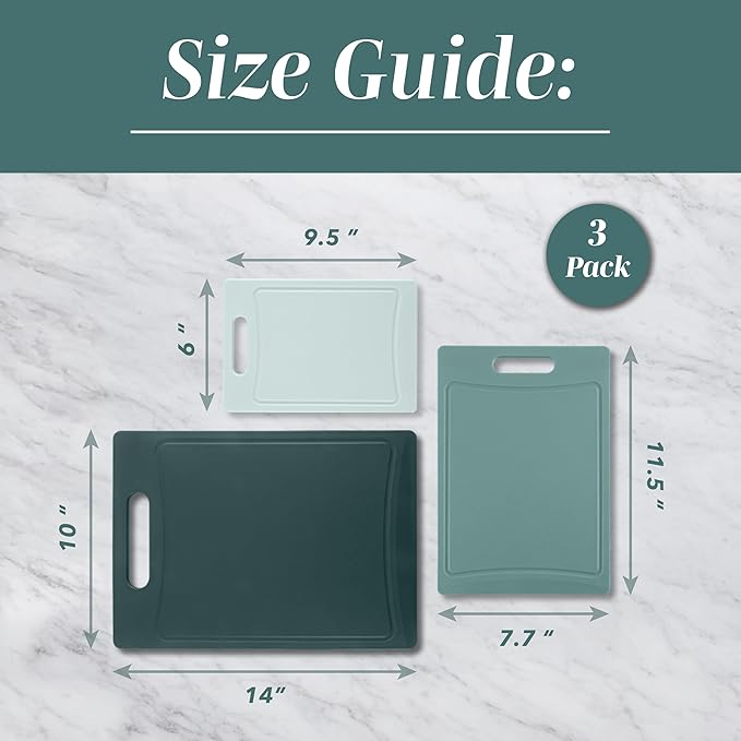 COOK WITH COLOR Non-Slip Cutting Board Set – Kitchen Essentials with Easy Grip - Image 5
