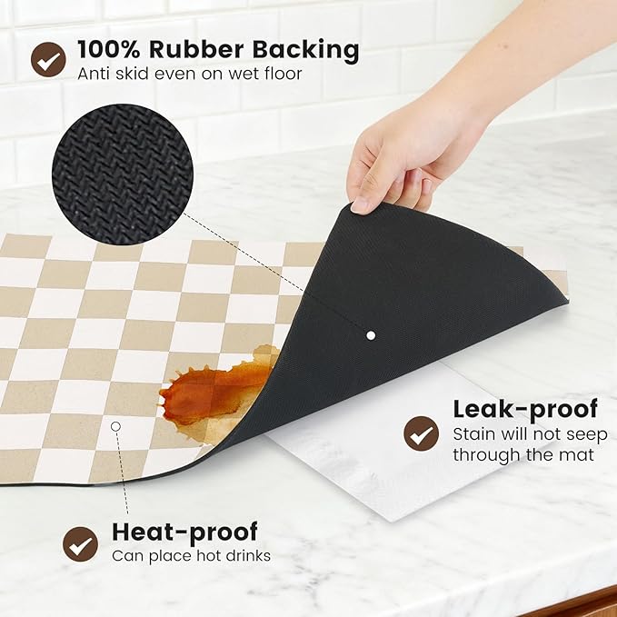 12" x 20" Checkered Dish Drying Mat - Image 4