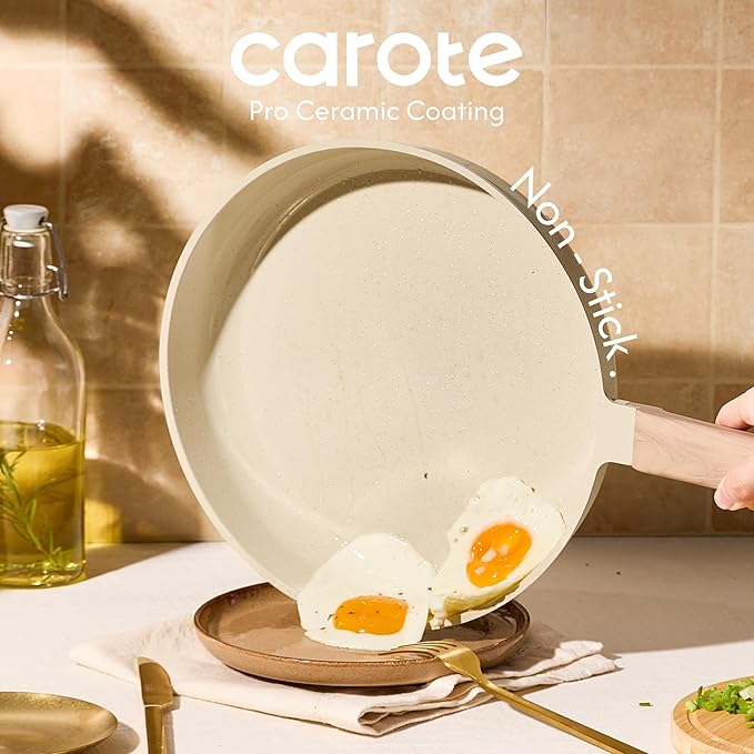CAROTE 14Pcs Pots and Pans Set Non stick, Ceramic Cookware Set, Non-toxic - Image 3