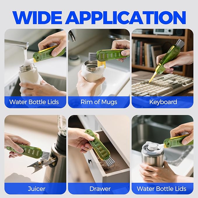 6 Pack Holikme 4 in 1 Cup Lid Cleaning Brush Set - Image 6
