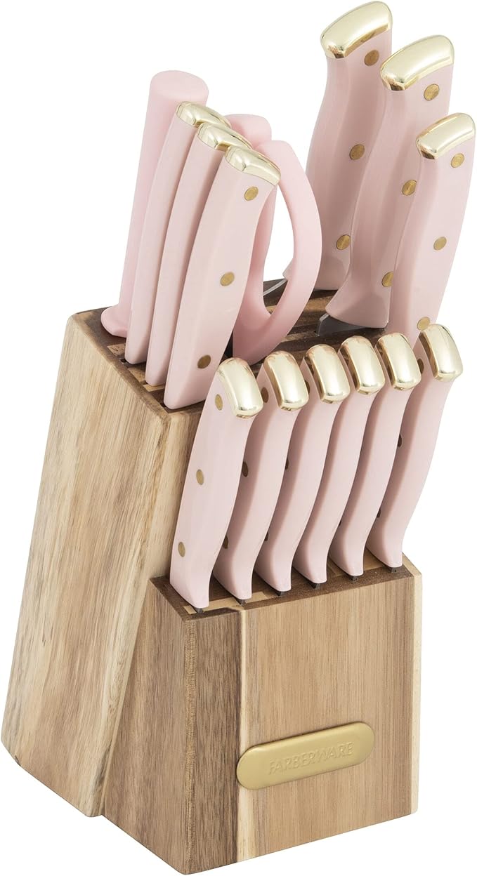 Farberware 15-Piece Triple Riveted Acacia Knife Block Set, High - Image 2