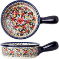 Red Daisy Flower Vintage Style Ceramic Bakeware Casserole Dish Baking Pan by Bicuzat
