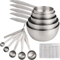 Measuring Cups and Spoons, 12 Piece Metric & US 18/8 Stainless Steel Measuring by Smithcraft