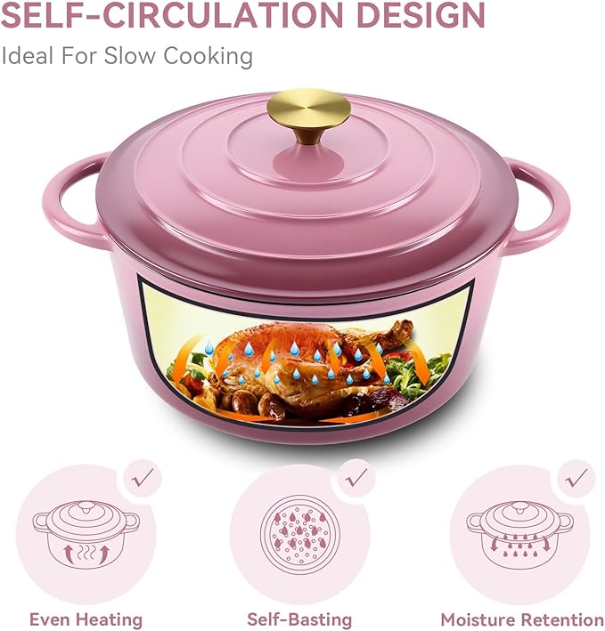 Miereirl 6 Quart Enameled Dutch Oven Pot - Image 7
