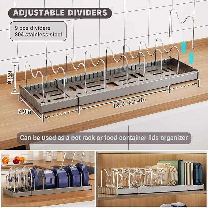 Magheo 2 Pack Expandable Food Storage Container Lid Organizers - Image 2