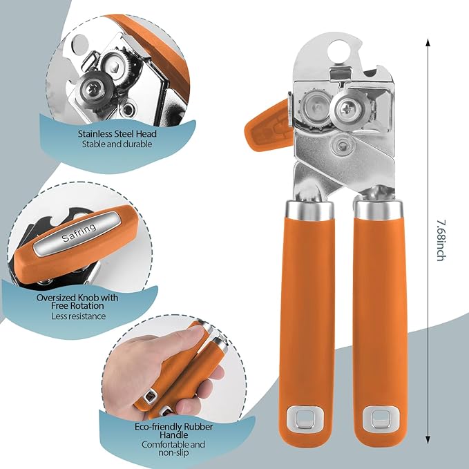Safring Can Opener Manual, Heavy Duty Handheld Strong Can Opener - Image 2
