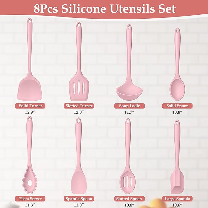 LIANYU Kitchen Silicone Utensils Set, Heat Resistant Kitchen Gadgets Include - Image 2