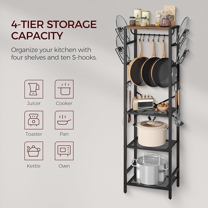 MAHANCRIS 4-Tier Pot Rack, Pots and Pans Organizer - Image 5