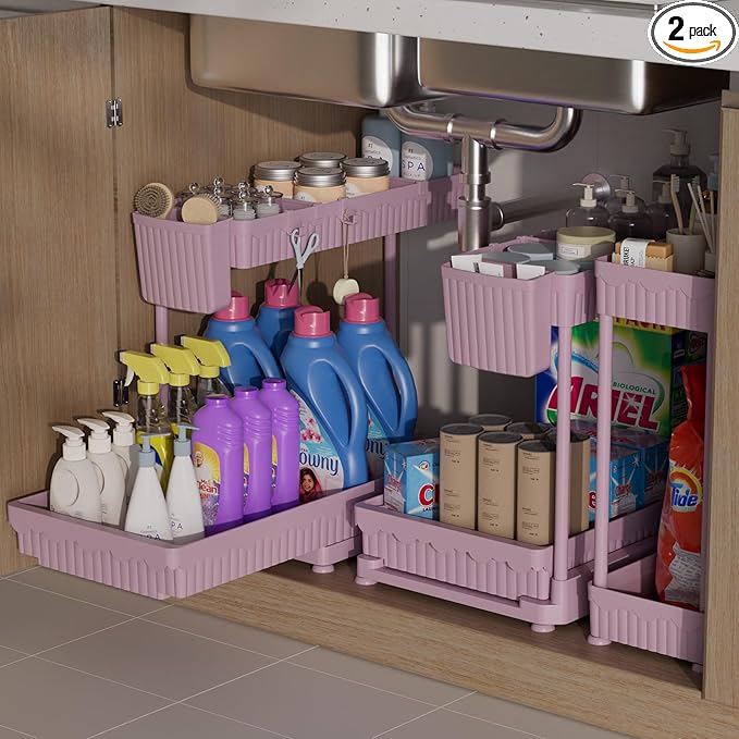 Sevenblue 3 Pack Multi-Purpose Under Sink Organizers and Storage, 2026 L-Shaped by Sevenblue