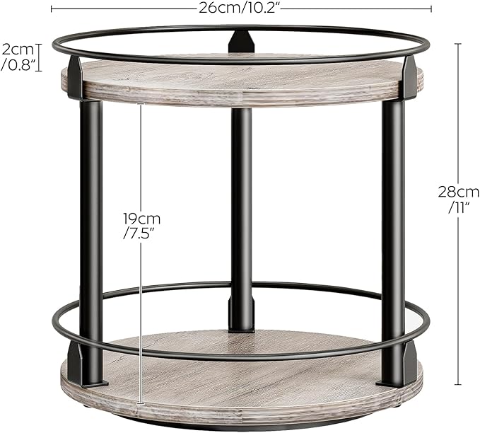 YATINEY Lazy Susan Organizer, Rotating Spice Rack, 2 Tier Spice Turntable - Image 7