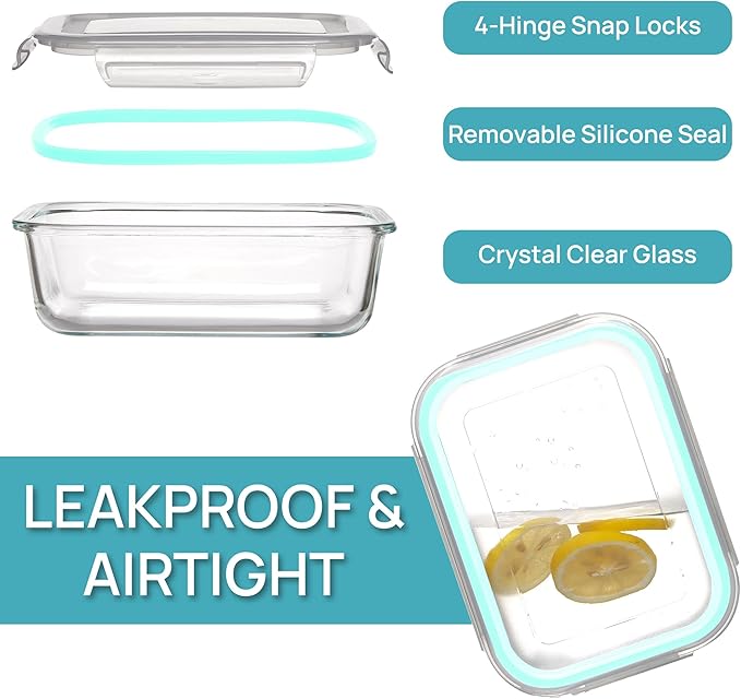 Vtopmart 5 Pack 35oz Glass Food Storage Containers - Image 6