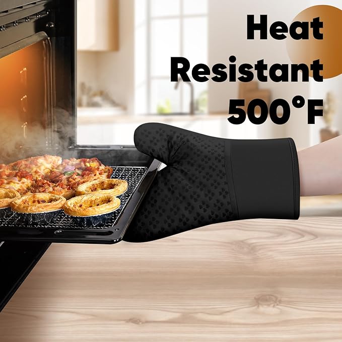 Oven Mitts and Pot Holders 4 Sets, Heat Resistant 500 ℉ Oven Mitt and Pot Holder - Image 6