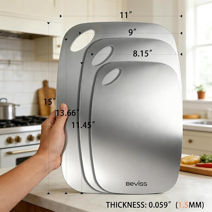 Real 100% Pure Titanium Cutting Board Non-Toxic Set of 2 - Image 7