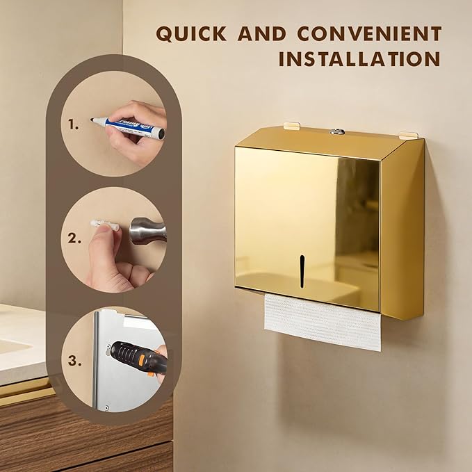 Wall Mounted Stainless Steel Paper Towel Dispenser - Image 2