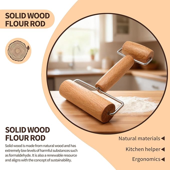Small Wooden Rolling Pin for Dough Mini Dough Roller - Image 4