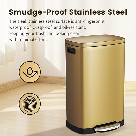 ELPHECO Kitchen Trash Can with Lid Soft Close, 13 Gallon / 50L Stainless Steel - Image 6