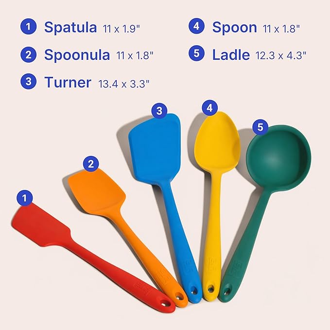 GIR 5-Piece Silicone Kitchen Utensils Set, Non-Toxic Cooking Utensils - Image 6