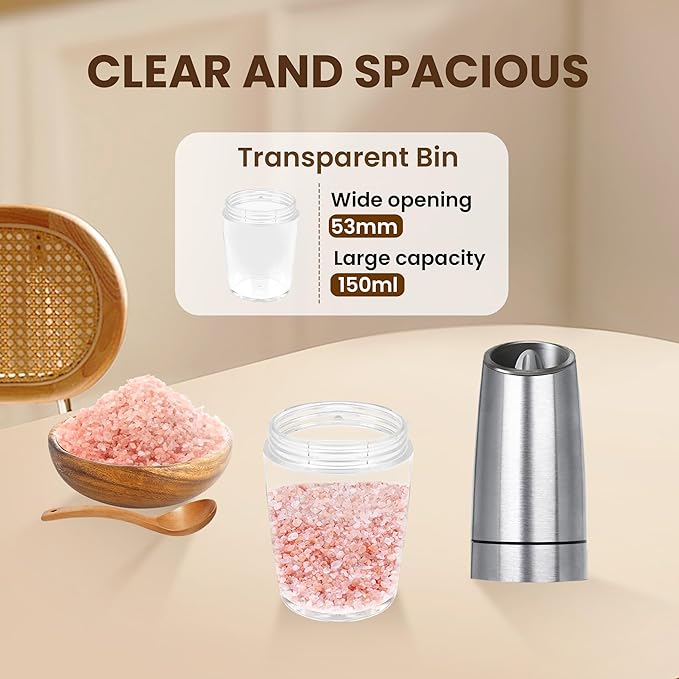 Gravity Electric Salt And Pepper Grinder, Automatic Salt And Pepper Grinder - Image 5