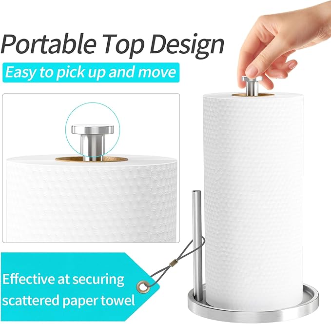 Paper Towel Holder Countertop, Standing Paper Roll Holder - Image 3