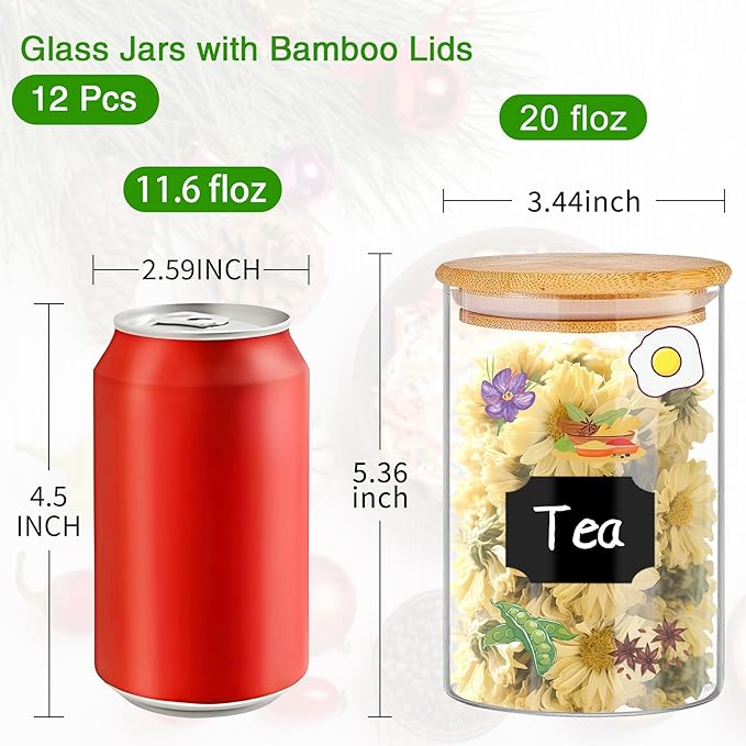 BGraceyy Glass Jars with Bamboo Lids 20 oz - Image 2