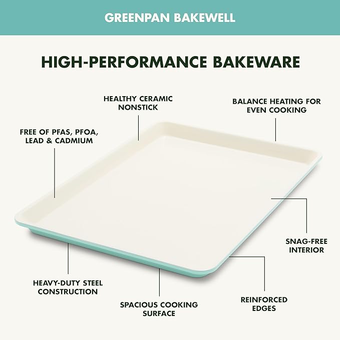 GreenPan Bakewell 13"x18" Baking Sheet Pan, Healthy Ceramic Nonstick Bakeware - Image 4