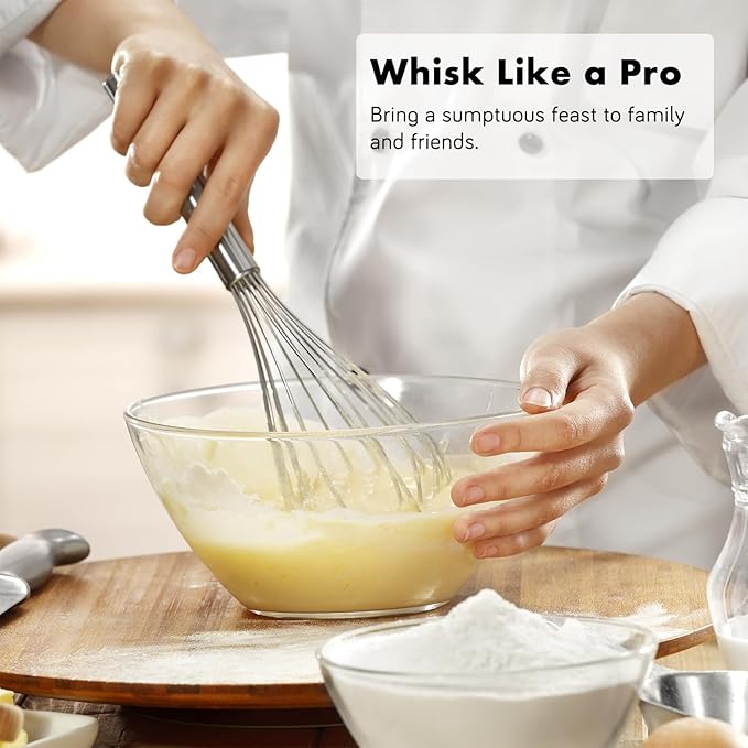 OYV 304 Stainless Steel Whisk Set, Dishwasher Safe Rustproof Metal Whisk - Image 7
