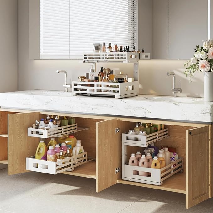 1-Pack Under Sink Organizers and Storage, 2-Tier L Shape Pull Out Cabinet - Image 8