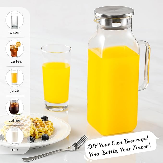 2 Quart Square Glass Pitcher - Image 2