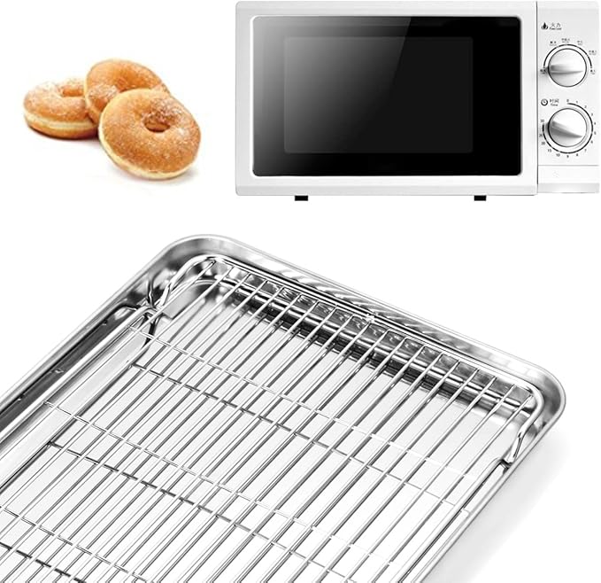 Baking Sheet and Cooling Rack Set, Stainless Steel Commercial Grade Cookie - Image 5