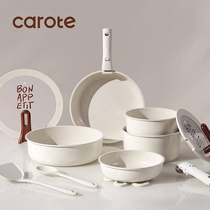 CAROTE 18Pcs Ceramic Cookware Set - Image 3