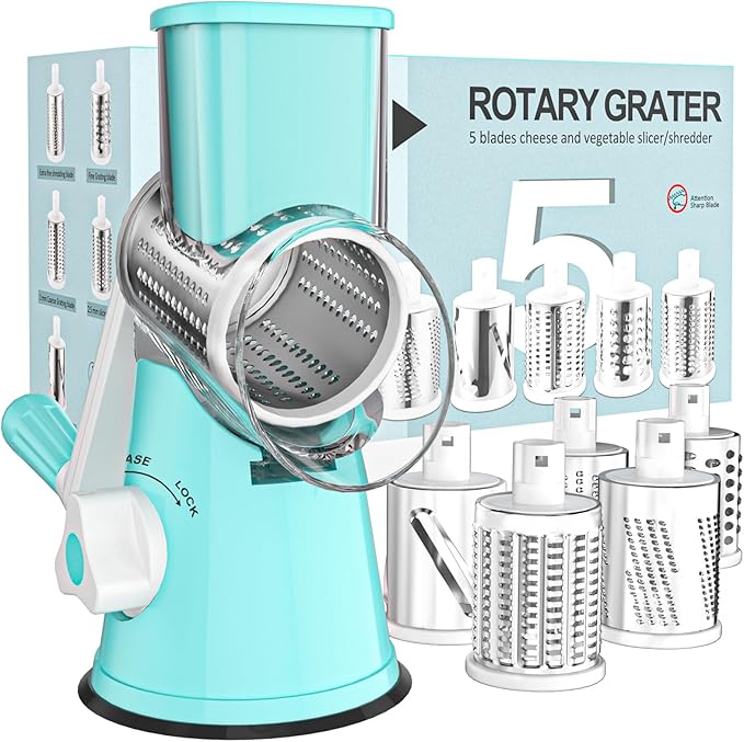 Cambom Rotary Cheese Grater Hand Crank Cheese Shredder by Cambom