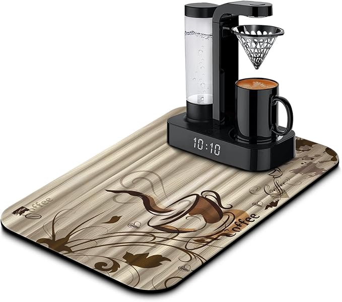 Fun Coffee Mat 19inx12in, Coffee Bar Mat by Kuyig+Home
