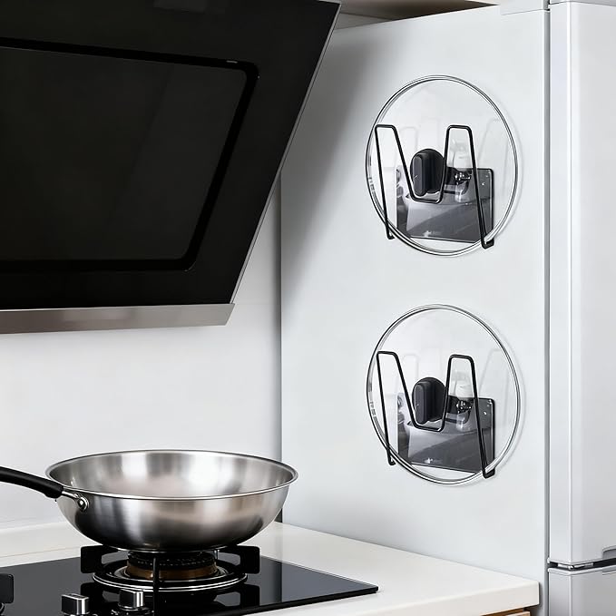 Magnetic Pot Lid Holder for Refrigerator, 2 Pack Strong Magnetic Pot Lid - Image 4