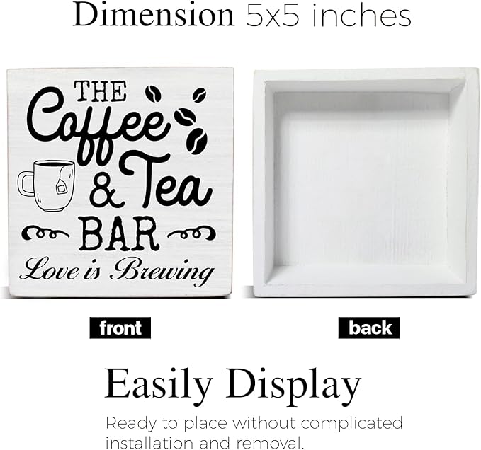 Coffee & Tea Bar Sign Decor, Coffee Tea Station Accessories, Farmhouse Kitchen - Image 2