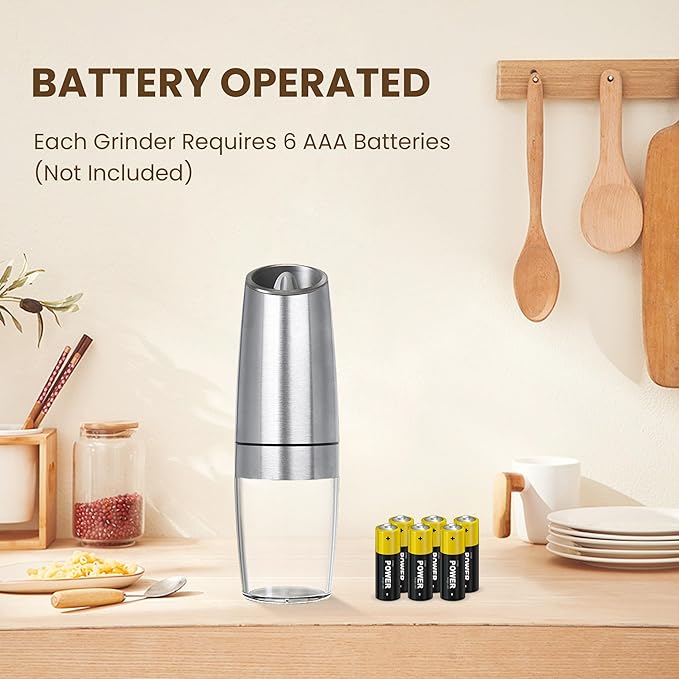 Gravity Electric Salt And Pepper Grinder Set, Automatic Salt And Pepper Grinder - Image 2