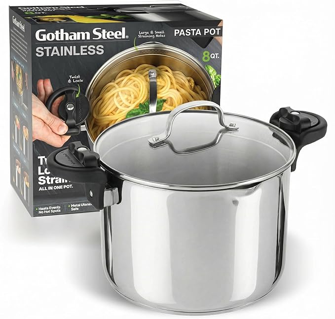 GOTHAM STEEL 8 Qt Nonstick Pasta Pot - Image 9