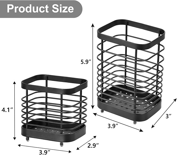 Utensil Holder, Stainless Steel Utensil Drying Rack - Image 2