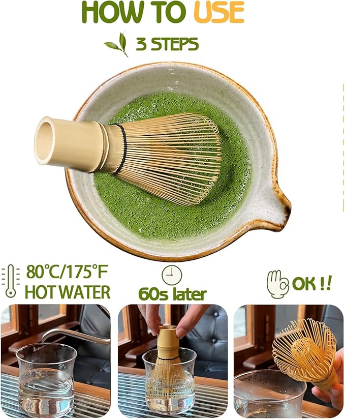 Vaiheng Matcha Whisk, Matcha Whisk Set Matcha Bamboo Whisk - Image 5
