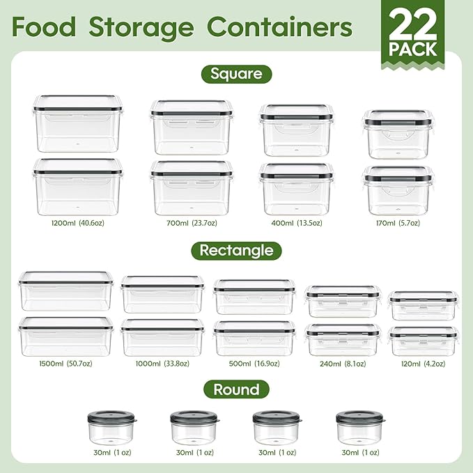 KEMETHY 44-Piece Food Storage Containers - Image 2