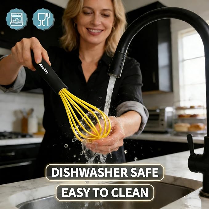 Anaeat Silicone Whisk, Thick Stainless Steel Wire Inner Heat Resistant - Image 8