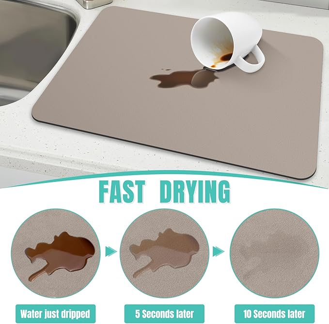 WISELIFE Coffee Mat Super Absorbent Dish Drying Mat Bar Accessories Match - Image 3