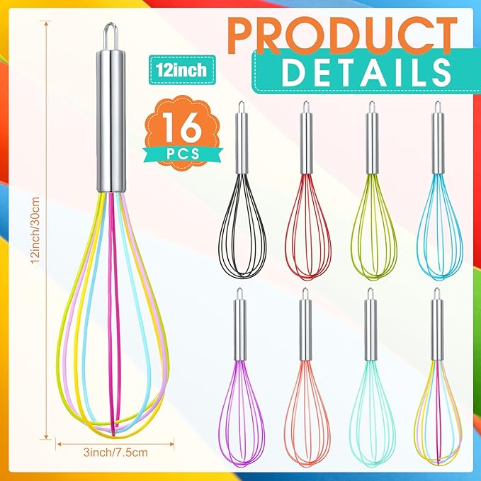Domensi 16 Pcs 12 Inch Whisks Bulk - Image 2