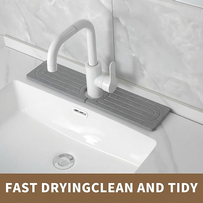 Faucet Mat for Kitchen Sink -Diatomite Stone Drying Mat for Kitchen Counter & - Image 7