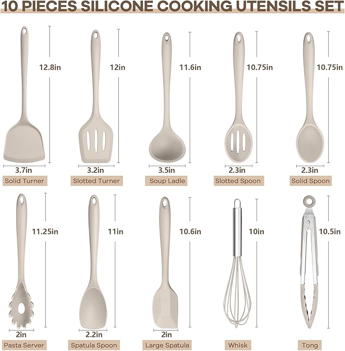 TeamFar Kitchen Cooking Utensils, 446°F Heat Resistant Kitchen Gadgets Tools - Image 2