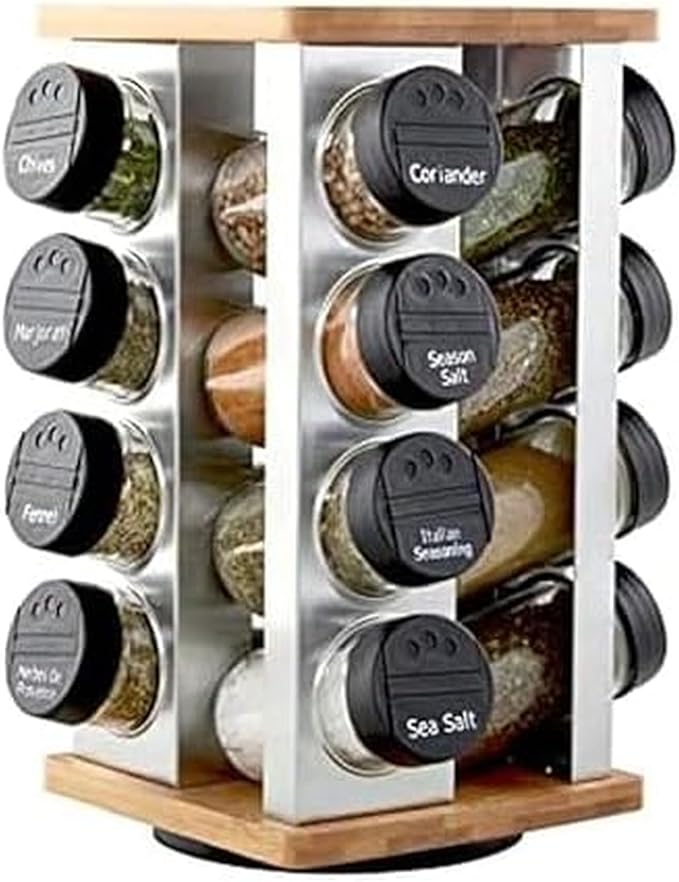 Kamenstein 16 Jar Warner Revolving Countertop Spice Rack Organizer by Kamenstein
