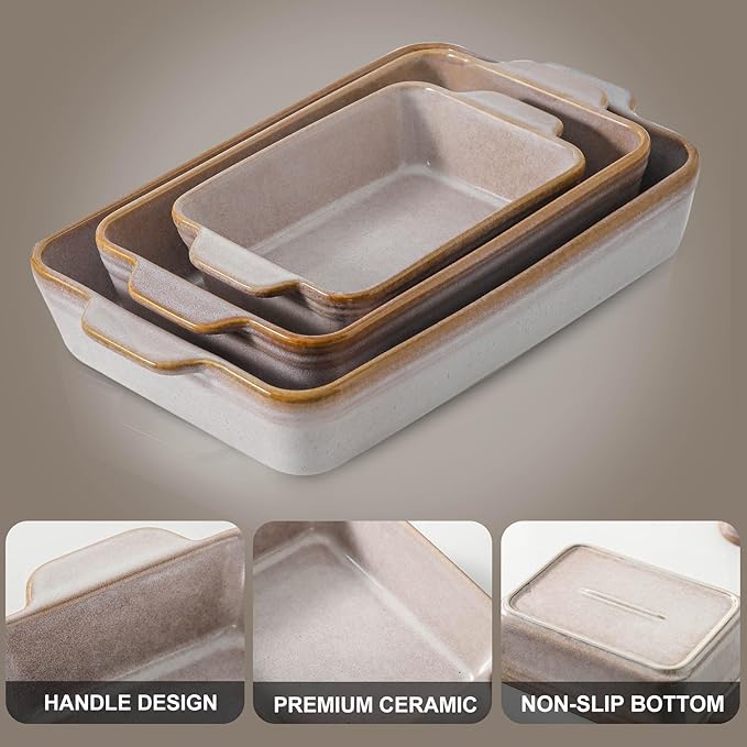 HVH 9x13 Baking Dish Set, Large Casserole Dishes - Image 6