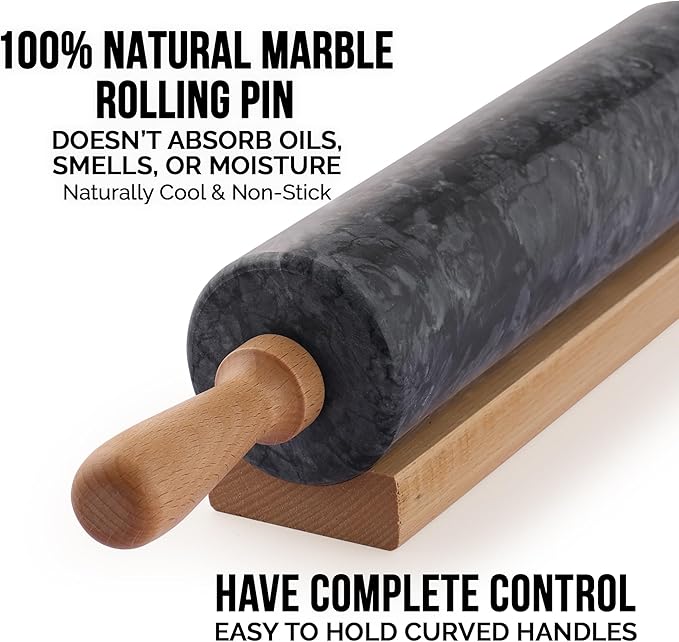 Zulay Kitchen 17-Inch Marble Rolling Pin - Image 4