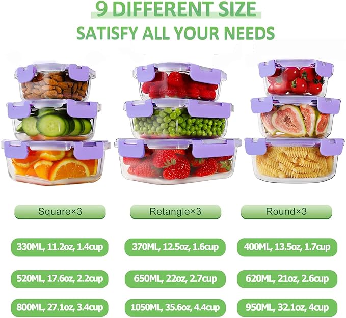 HOMBERKING Glass Food Storage Containers - Image 2